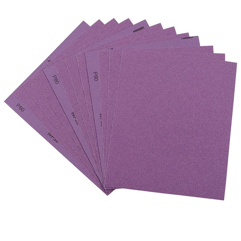 Arilier Sandpaper 80 Grit, Wet Dry Sanding Sheets 9 x 11 Inch, Advanced White Fused Alumina Abrasive Sander Paper for Wood Furniture Finishing, Metal Sanding, Automotive Polishing,12-Sheets - Image 1